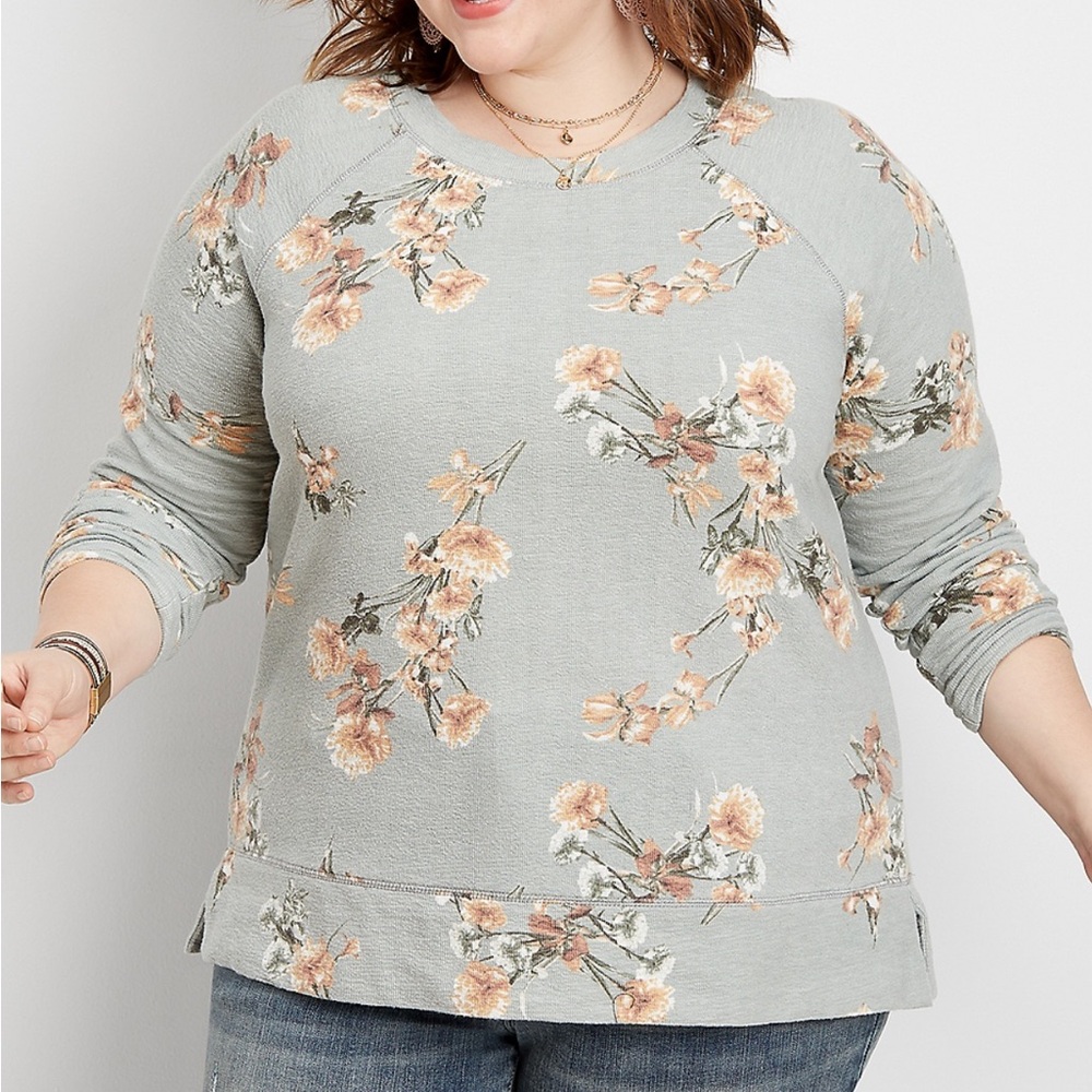 Floral Crew Neck Pullover